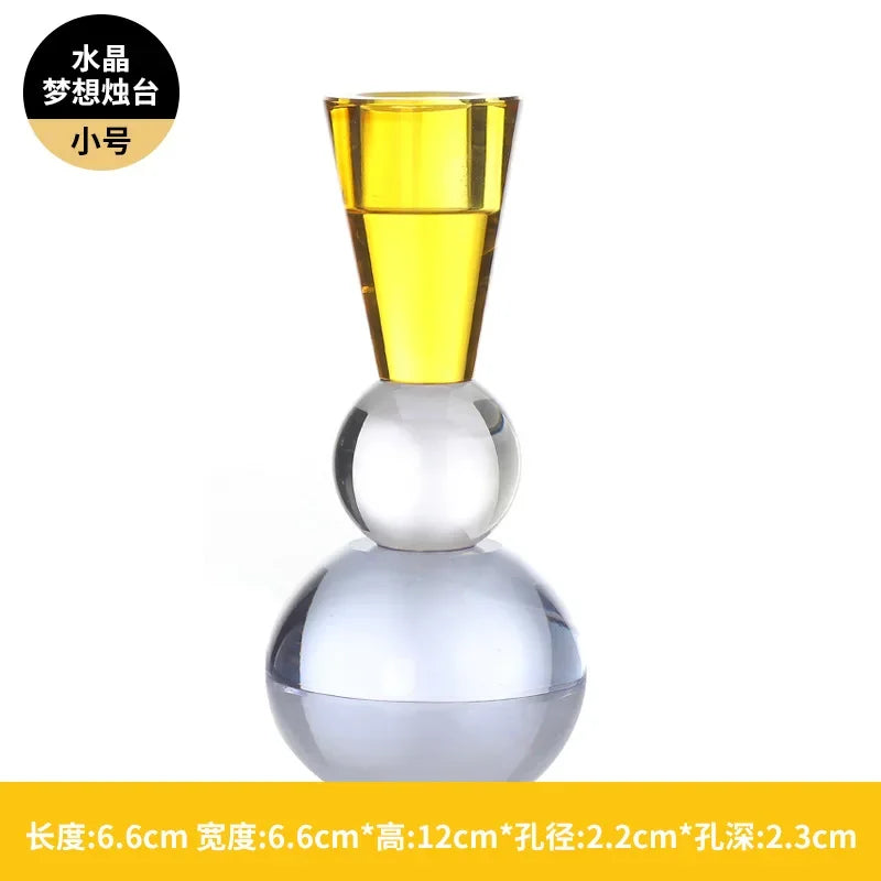 DecorBites™ Crystal Candle Holder: Elegant Table Centerpiece for Romantic Events & Home Decor