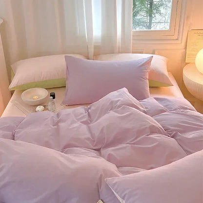 DecorBites™ Cotton Queen Bedding Set: Duvet Cover, Sheets, Quilt Cover, Pillow Covers -Soft & Comfortable