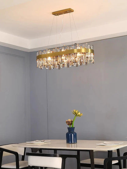 DecorBites™ Crystal LED Pendant Light Chandelier for Living Dining Bedroom Luxe Decor
