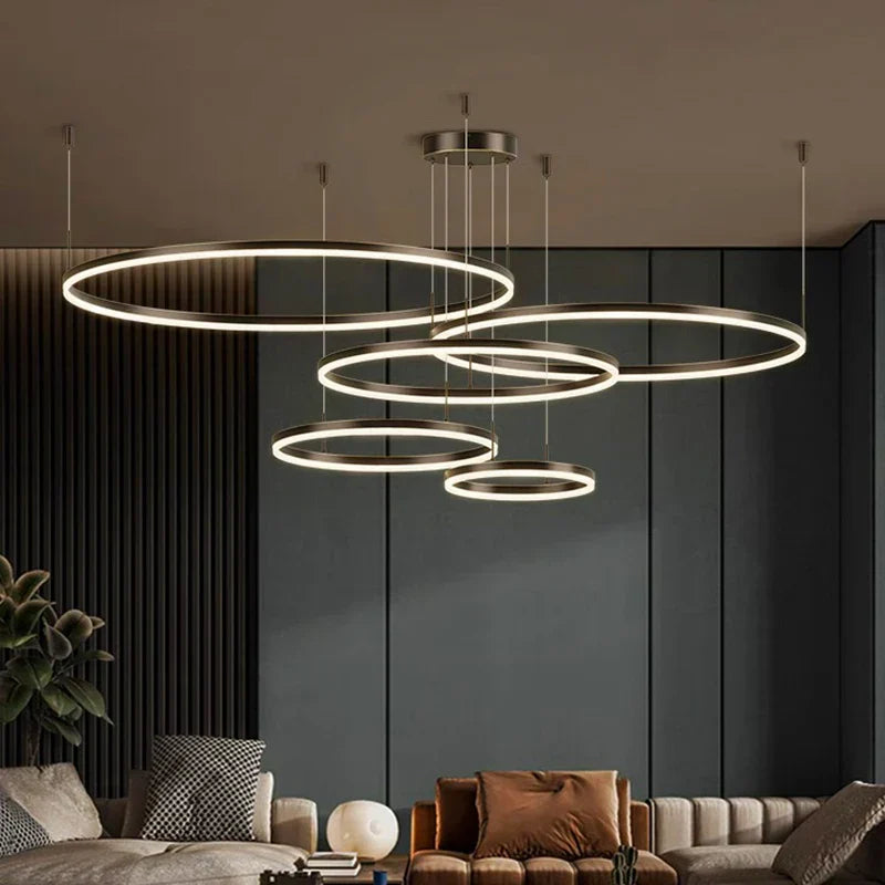 Antique Brass LED Chandelier