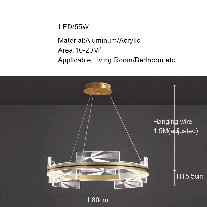 DecorBites™ Gold LED Pendant Lights Living Room Dining Hall Kitchen Bar Decor Lighting