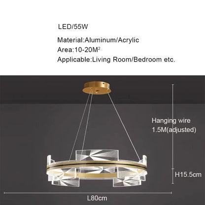 DecorBites™ Gold LED Pendant Lights Living Room Dining Hall Kitchen Bar Decor Lighting