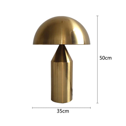 DecorBites™ Gold Iron Mushroom Table Lamp for Home Decor, Living Room, Bedroom - G9 Interface