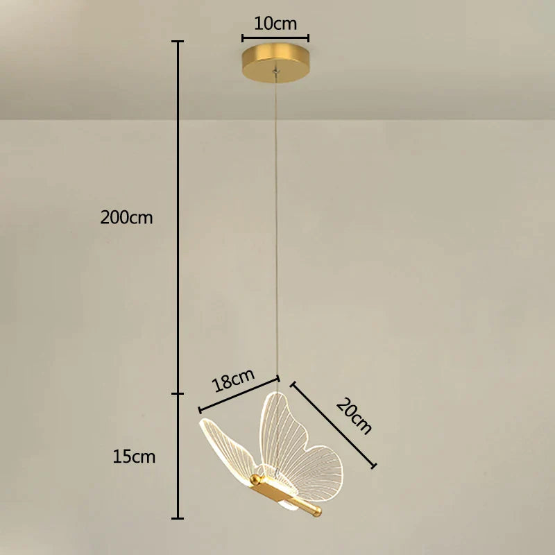 Gold LED Butterfly Pendant