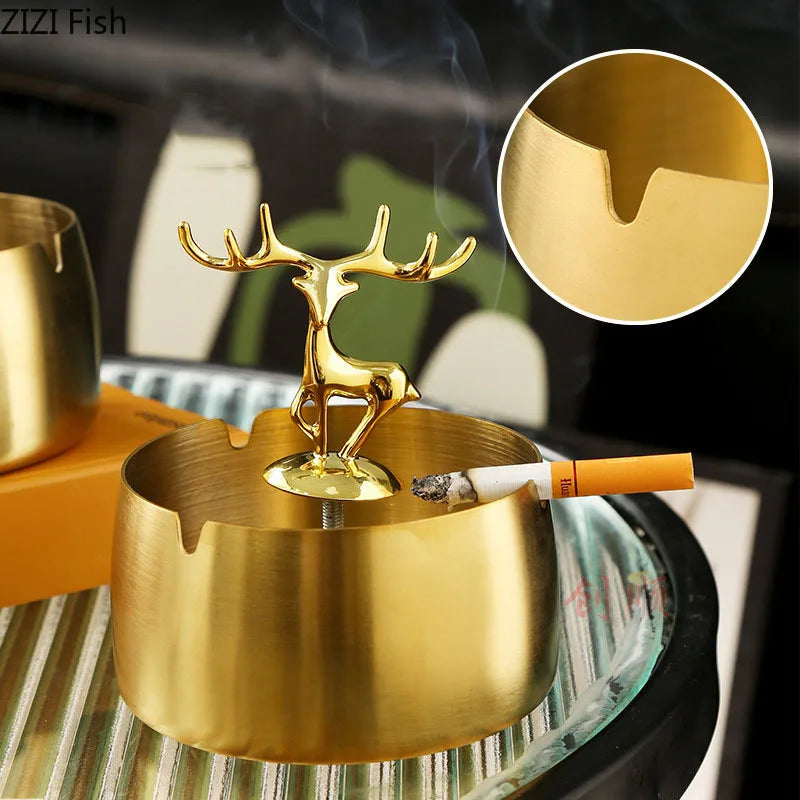 Gold Deer Steel Ashtray