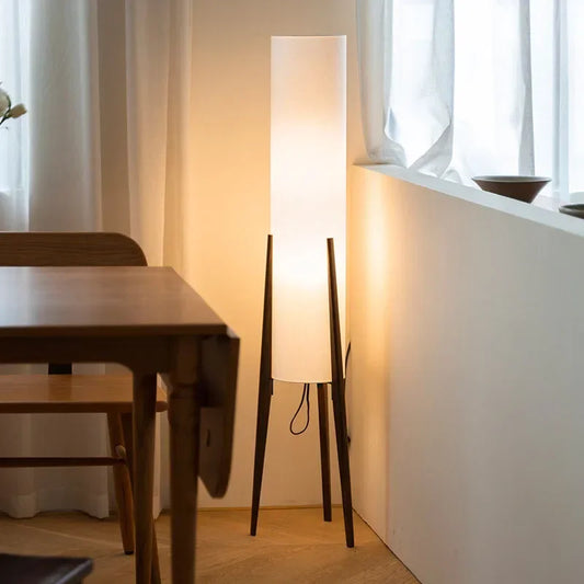 DecorBites™ Japanese Wood Floor Lamp Vintage LED for Retro Living Room, Bedroom, Study Room