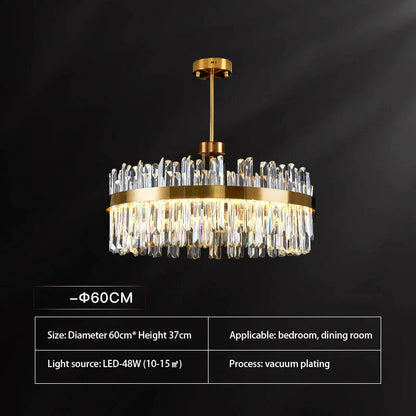 DecorBites™ Crystal Chandeliers: Round LED Luxury Ceiling Pendant Lights for Elegant Home Decor.