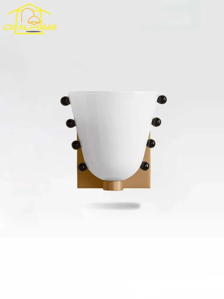 DecorBites™ Cream Glass Wall Lamp LED Sconces for Living Room & Bedroom