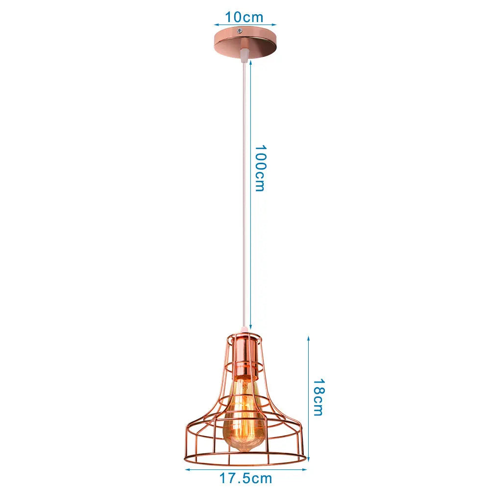 Gold Industrial Pendant Light Adjustable Height