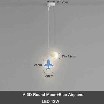 DecorBites™ Kids Star Cloud Moon Pendant Lamp with Remote Control Dimming