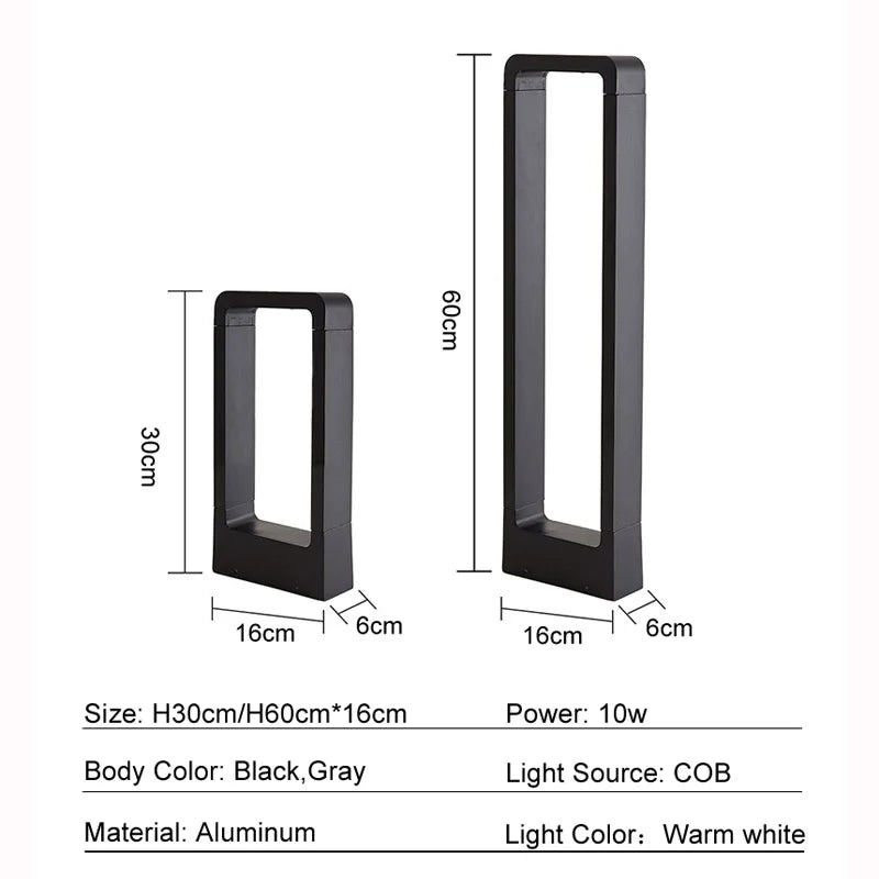 DecorBites™ LED Lawn Lamp: Waterproof 10W Modern Aluminum Garden Light for Villa Courtyard Landscape and Bollards