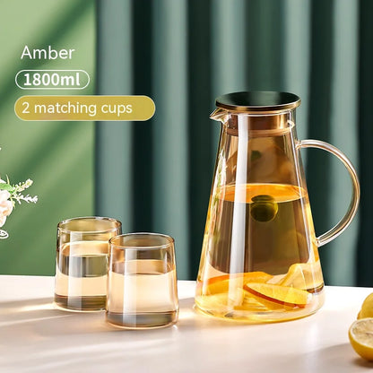 DecorBites™ Glass Juice Kettle Set - Large Capacity, High Temp Resistant, Nordic Style