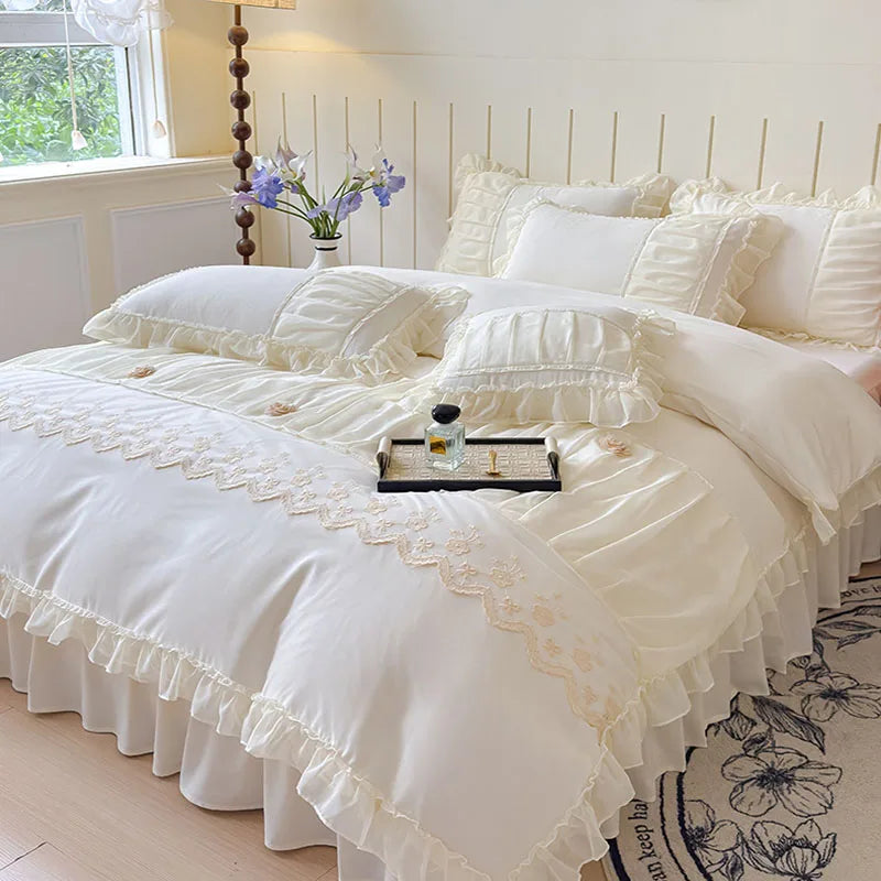 Silk Lace Bed Skirt