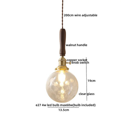 DecorBites™ Copper Walnut LED Pendant Lights, Modern Hanging Lamp for Hallway, Bedroom, Dining Room