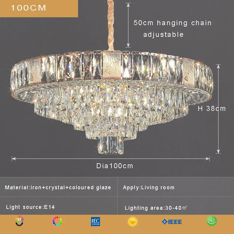 DecorBites™ Crystal Ceiling Chandelier for Home Decoration in Living Room & Bedroom