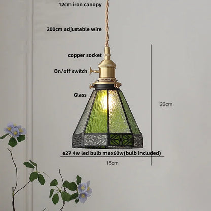 DecorBites™ Gray Glass LED Pendant Light Fixture with Adjustable Hang Lamp