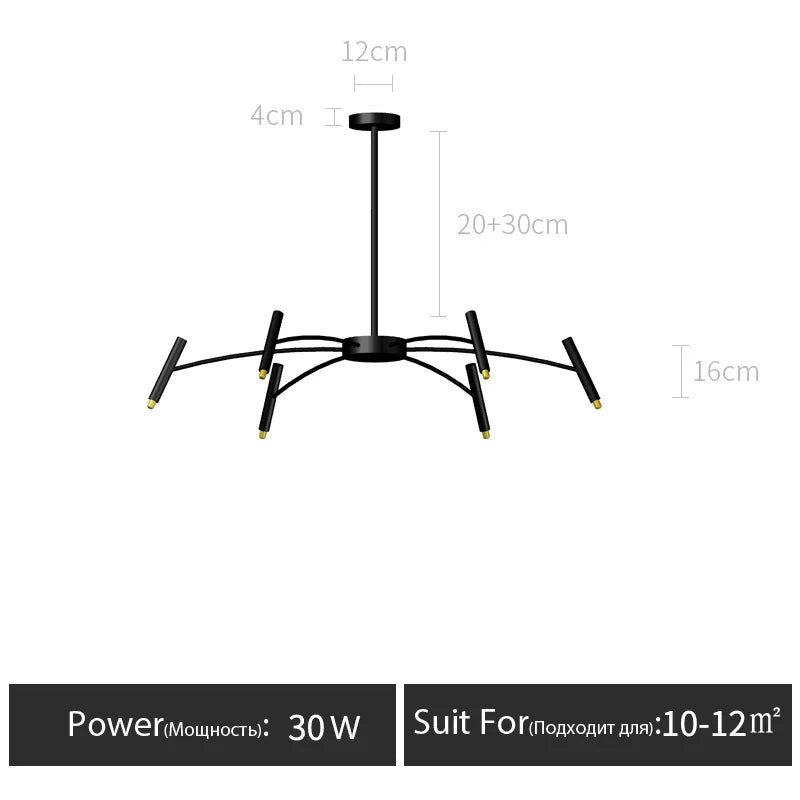 Nordic LED Ceiling Light Gold 24-Head D130cm
