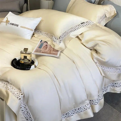 DecorBites™ Eucalyptus Fiber Hollow Wide Edge Bedding Set - Soft, Silky, & Breathable