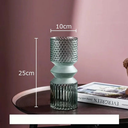DecorBites™ Crystal Clear Glass Vase Hydroponic Floral Arrangement Pot