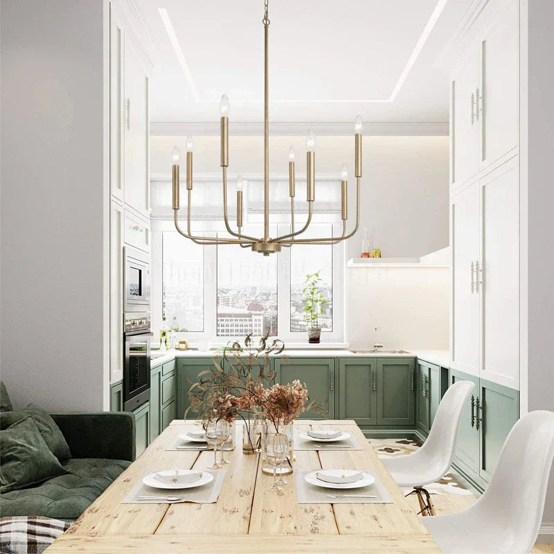 DecorBites™ Gold Black Retro Chandelier Candle Ceiling Lighting for Living Room & Restaurant