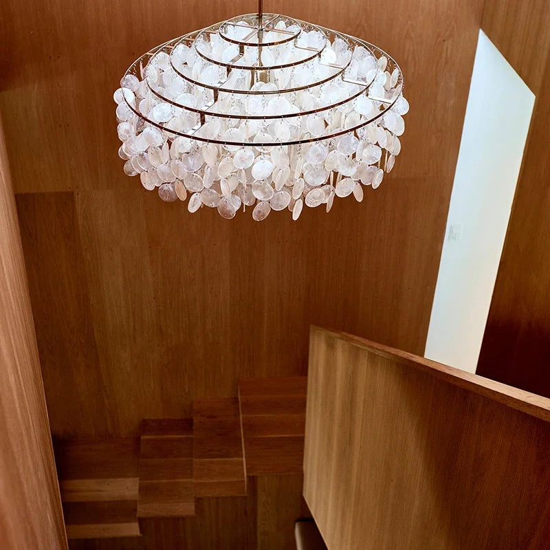 Gold Chrome Shell Chandelier