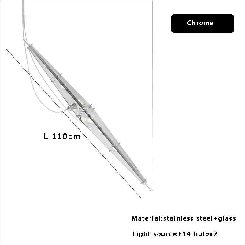 DecorBites™ Glass Cone Chandelier: Height Adjustable Luxury Art Indoor Pendant Lamp