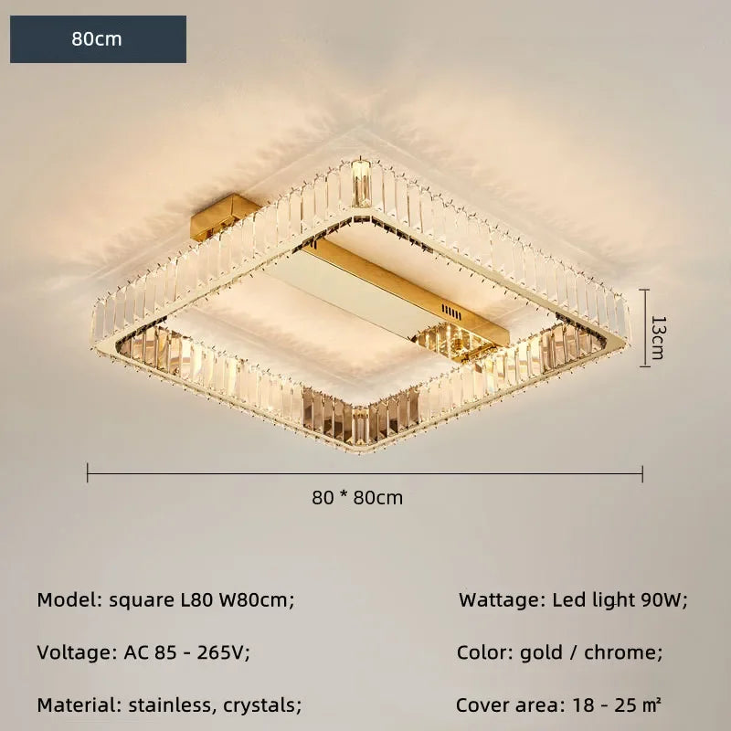 DecorBites™ Crystal Dimmable Ceiling Light - Luxury Living Room Bedroom Lamp