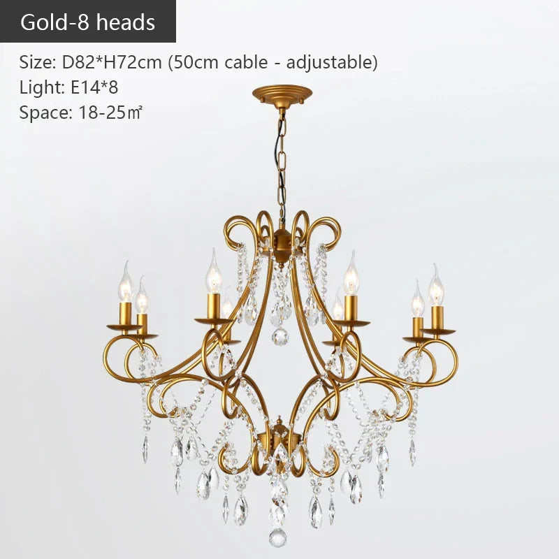 DecorBites™ Iron Crystal Chandelier: Modern Industrial Luxury for Home Lighting