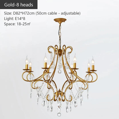 DecorBites™ Iron Crystal Chandelier: Modern Industrial Luxury for Home Lighting