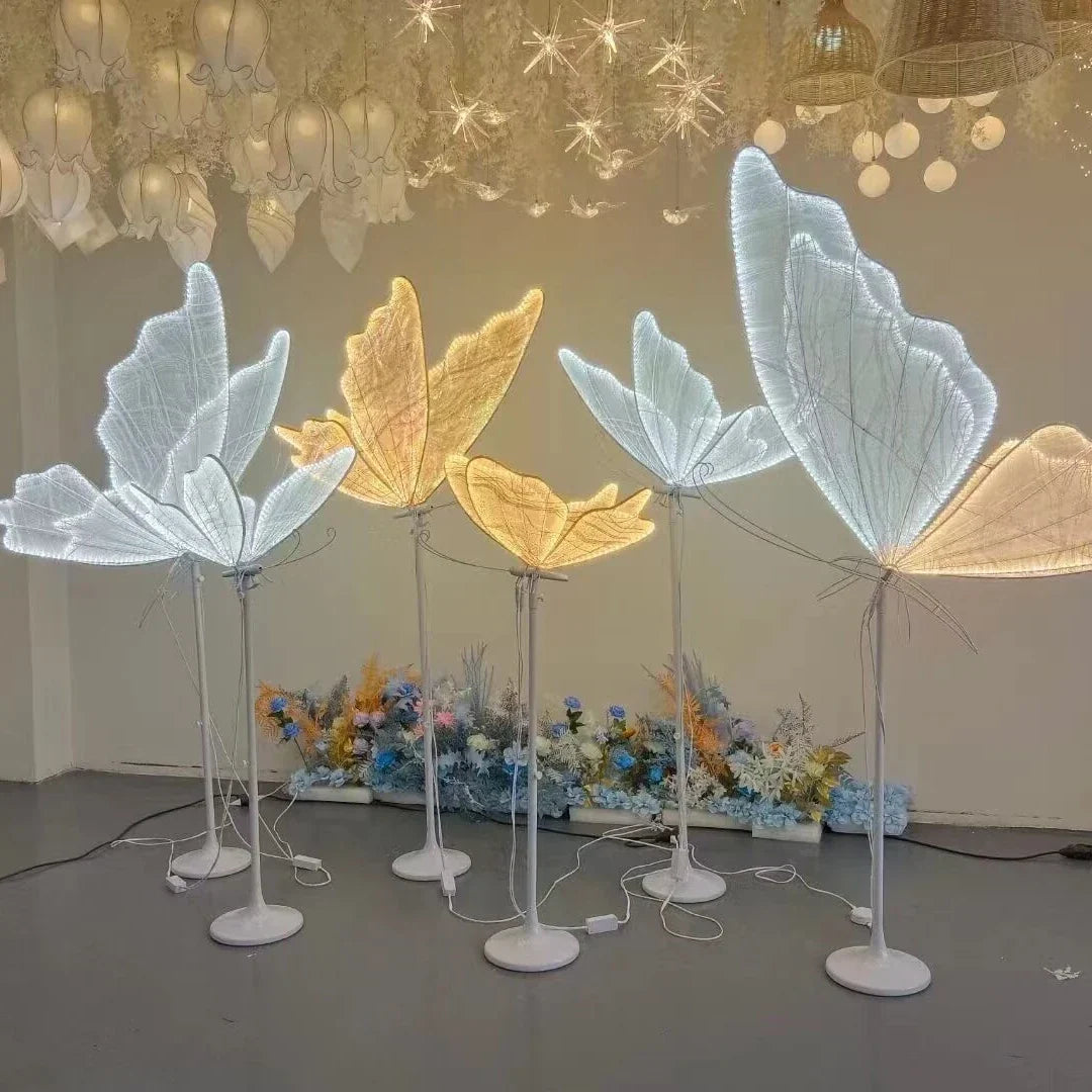 Butterfly LED Floor Lamp Gold 120cm Wedding Style