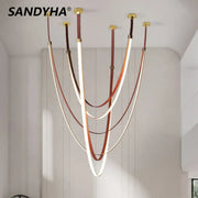 Gold Strip Chandelier