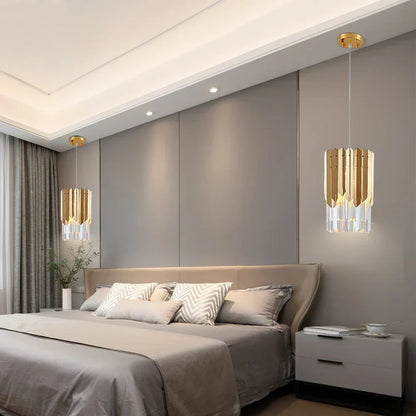 DecorBites™ Gold K9 Crystal LED Chandelier for Living Room Kitchen Dining Bedroom