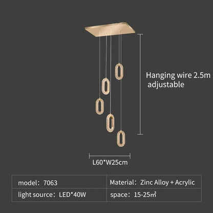 DecorBites™ Crystal Rings Chandelier: Staircase Luxury LED Lighting Fixture