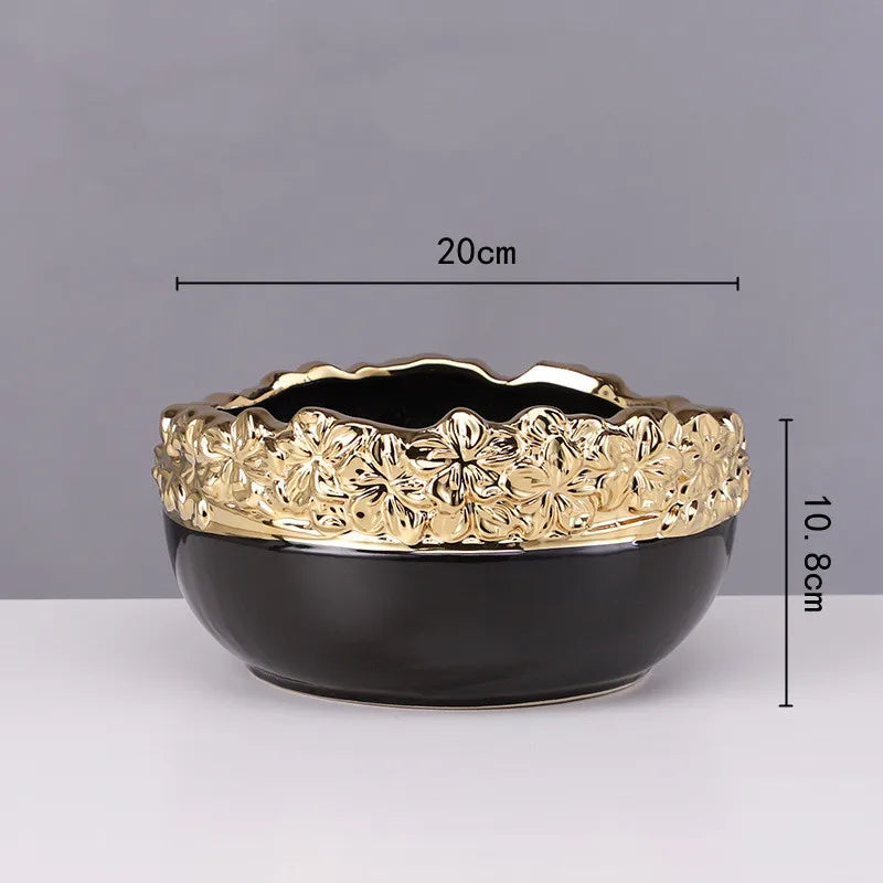 Gold Edge Ceramic Planter