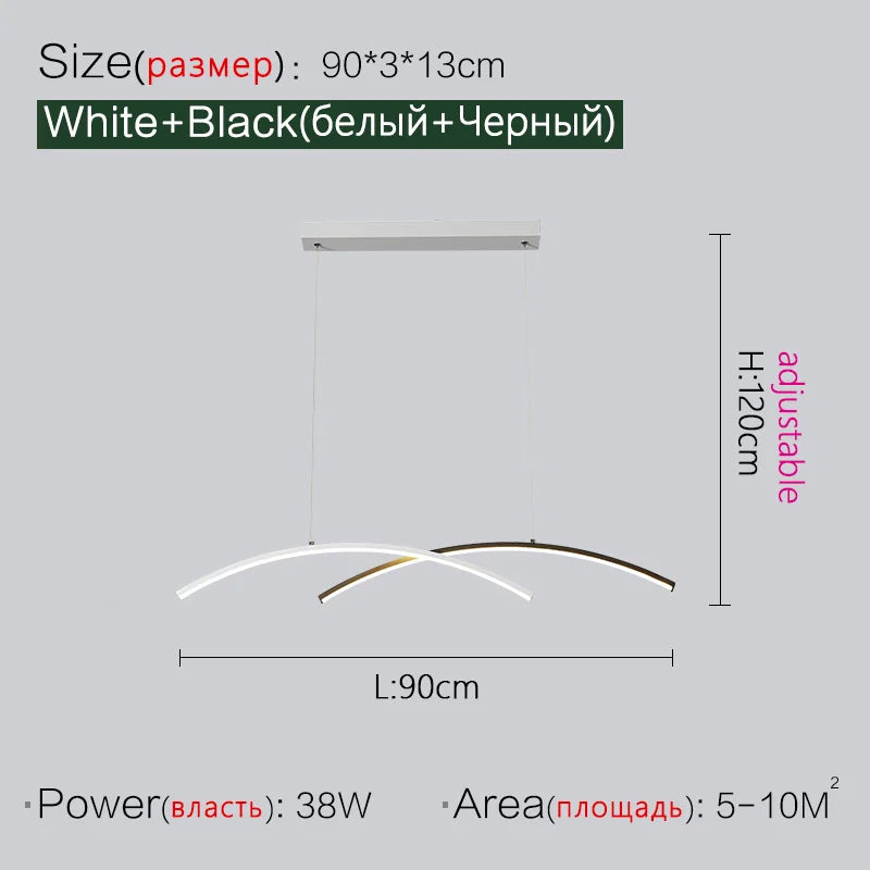 Minimalist LED Pendant Light 120cm Dimmable