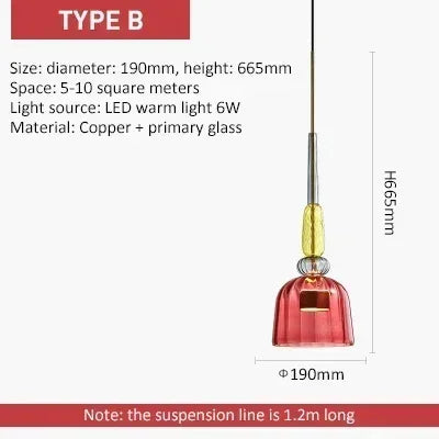 DecorBites™ Glass Pendant Lights for Kitchen Dining Room Island Chandeliers