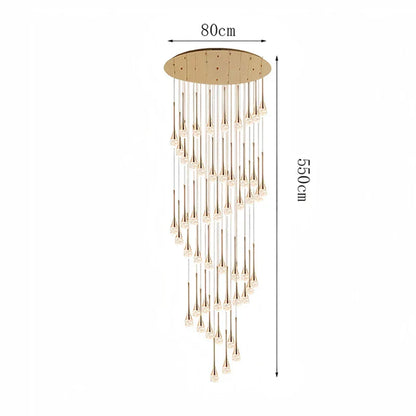 Modern Crystal Pendant Light With Adjustable Height