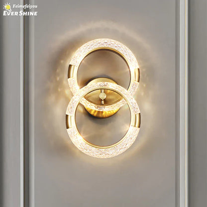 DecorBites™ Crystal Nordic Wall Sconce for Home Decoration, Bedside Bedroom Lamp