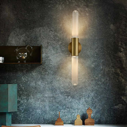 DecorBites™ Gold Metal LED Sconce with Clear White Glass, E27, Minimalist Design