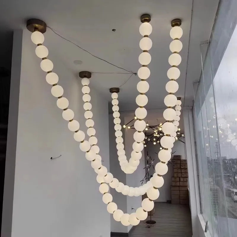 DecorBites™ Glass Gold Pendant Light for Living Room Luxury Bubble Necklace