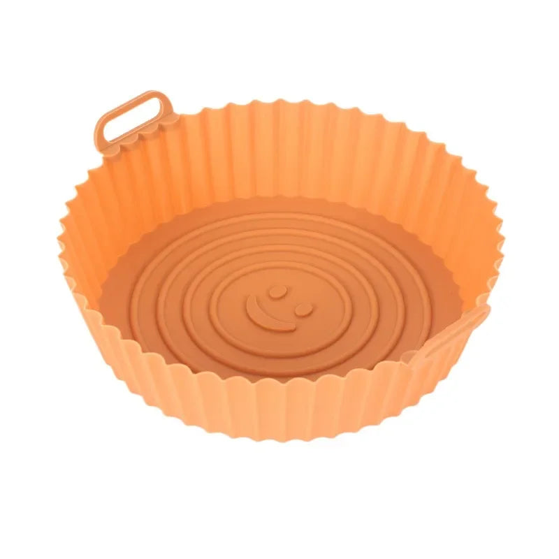 DecorBites™ Air Fryer Silicone Basket Trays Baking Grill Pan Pizza Mat Accessories