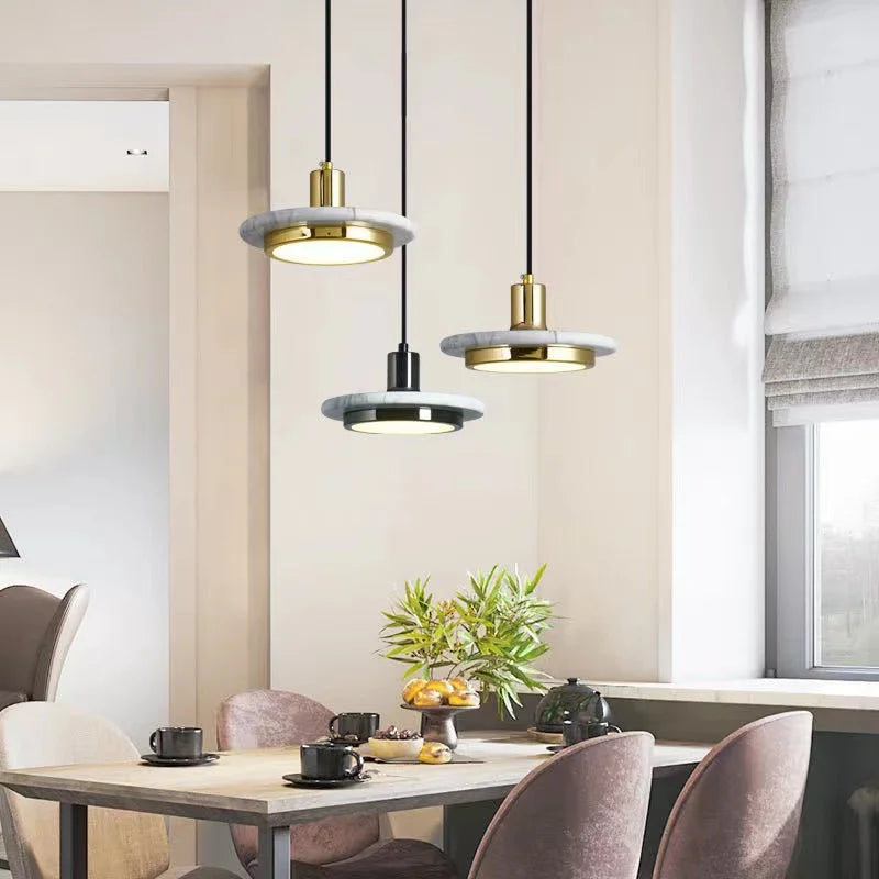 Gold Marble Saucer Chandelier