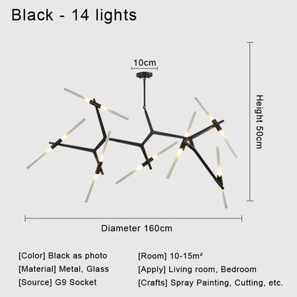 DecorBites™ Glass LED Chandelier Ceiling Light for Modern Nordic Design Home Decor