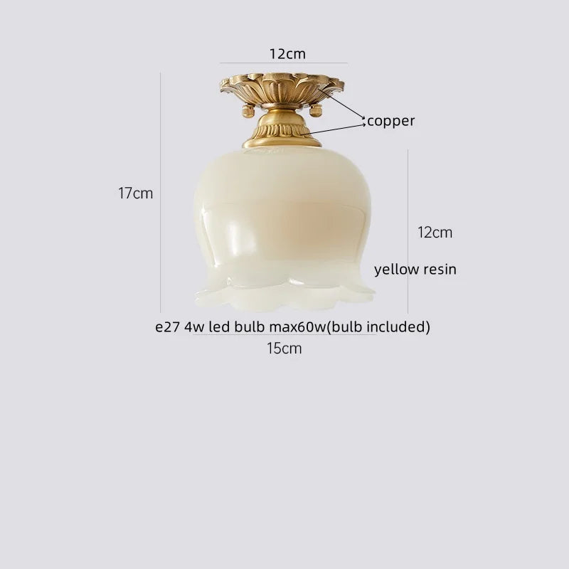 DecorBites™ Cotton Shape LED Ceiling Lamp - Cream. Nordic Style, Hallway Balcony Porch Light.