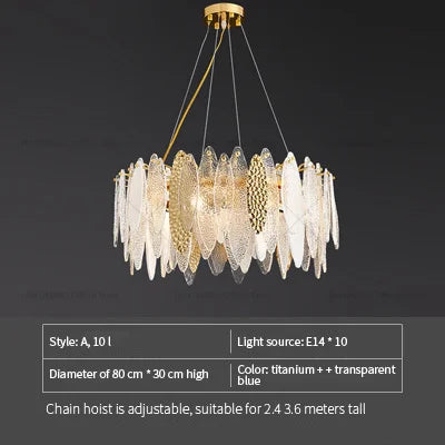 DecorBites™ Glass Chandelier Light for Living Room, Bedroom, Dining: Luxury Art Designer Lighting