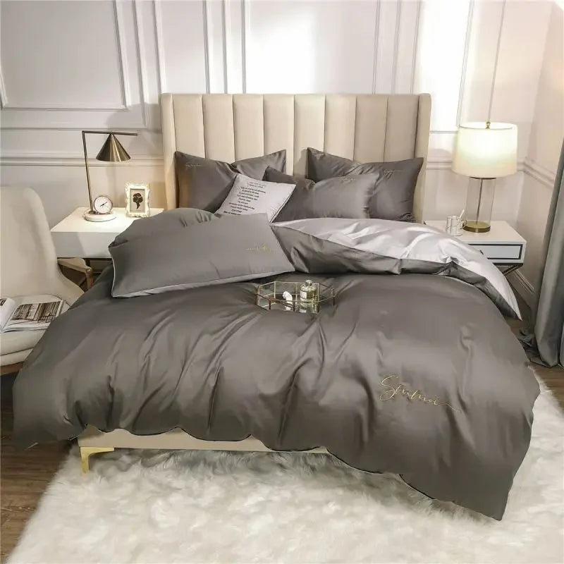 DecorBites™ Egyptian Cotton Bedding Set with Sheet Pillowcase Blanket Cover - Queen King Size