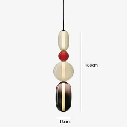 Italian Candy Glass Pendant Light in Black or White