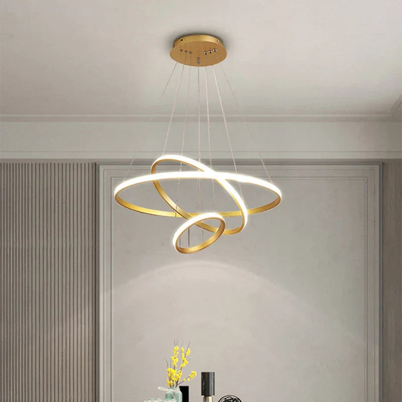 Gold Circle Rings Chandelier