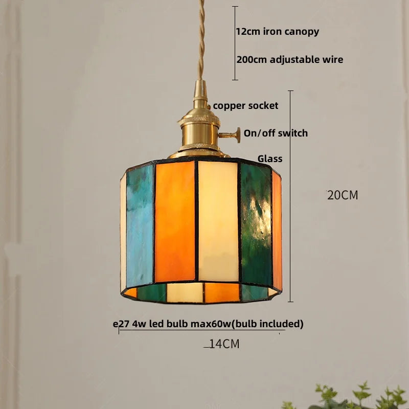 DecorBites™ Copper Knob Switch LED Pendant Lamp, Adjustable Glass Dining Room Lighting