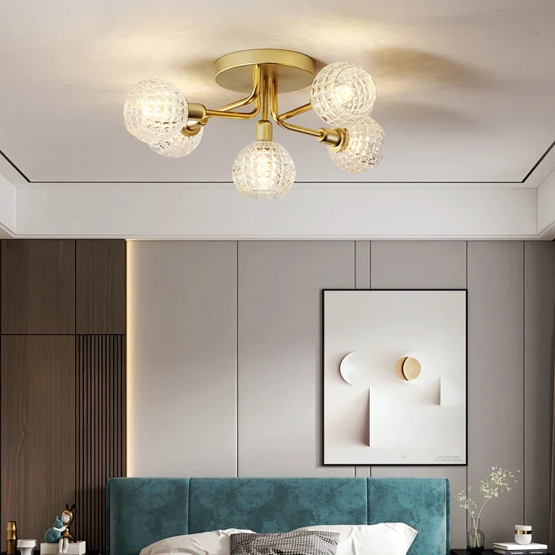 Gold Corrugated Ceiling Lamp
